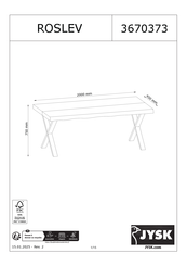 Jysk ROSLEV 3670373 Manual