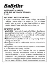 BaByliss E112U Manual