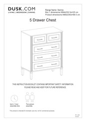 DUSK Sienna 5 Drawer Chest Instruction Booklet