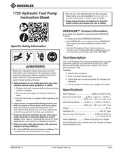 Greenlee 1725 Instruction Sheet