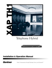 Gentner XAP TH1 Installation & Operation Manual