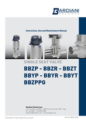 Bardiani BBZR Instruction, Use And Maintenance Manual