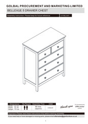 GPM BELLEVUE CHTBEL5WT Assembly Instruction Manual