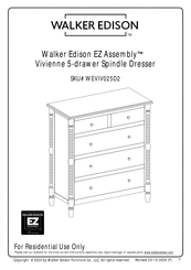 Walker Edison EZ Assembly Vivienne WEVIV025D2 Assembly Instructions Manual