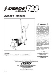 Stamina Air Elliptical 1720 Owner's Manual