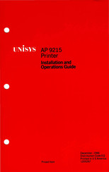 Unisys AP 9215 Installation And Operation Manual
