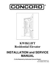 CONCORD KWIKLIFT Installation And Service Manual