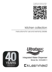 Kleenmaid HCSUB511 Instructions For Use And Warranty Details