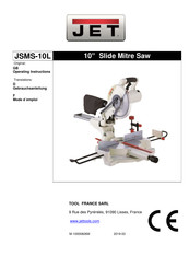 Jet JSMS-10L Operating Instructions Manual