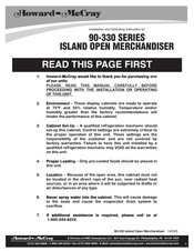 HMC Howard McCray R-OD42I-7-B Installation And Operating Instruction