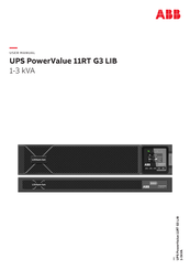 ABB Ext batt mod 11RT G3 LIB 1-1.5 kVA User Manual