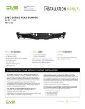 DV8 OFFROAD RBFF1-05 Installation Manual