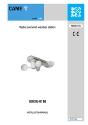 CAME 809XG-0110 Installation Manual