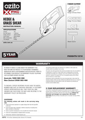 Ozito PXGSHTS-1810 Instruction Manual