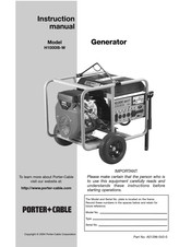 Porter-Cable H1000IS-W Instruction Manual