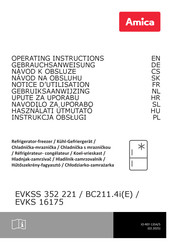 Amica EVKSS 352 221 Operating Instructions Manual