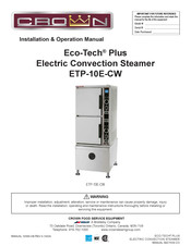 Middleby ETP-10E-CW Installation & Operation Manual