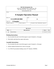 Met One Instruments E-Sampler Operation Manual