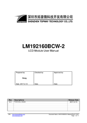 Topway LM192160BCW-2 User Manual
