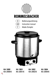 Rommelsbacher KA 2002E Instruction Manual