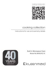 Kleenmaid MWG4521X Instructions For Use And Warranty Details