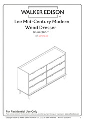 Walker Edison Lee LEEBD-T Assembly Instructions Manual