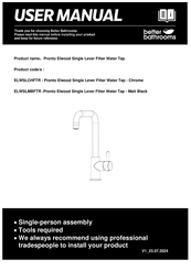 Better Bathrooms Pronto Elwood ELWSLMBFTR User Manual