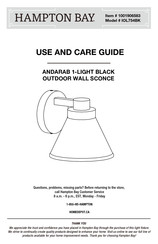 HAMPTON BAY IOL754BK Use And Care Manual