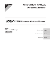 Daikin FXMQ72TAVJU Operation Manual