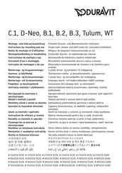 DURAVIT C.1 C15210 0180 Instructions For Mounting And Use