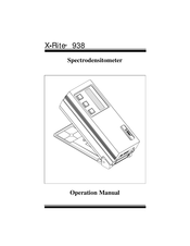 X-Rite 938 Operation Manual
