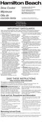 Hamilton Beach 33556 Quick Start Manual