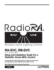 Lutron Electronics RadioRA RA-SVC Setup And Installation Manual