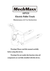 MechMaxx EPT33 Installation, Maintenance & Use Instructions