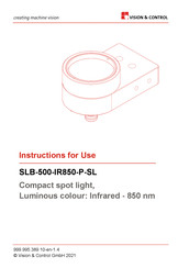 Vision & Control SLB-500-IR850-P-SL Instructions For Use Manual