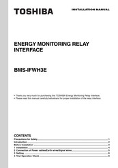 Toshiba BMS-IFWH3E Installation Manual