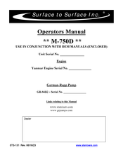 STS M-750D Operator's Manual