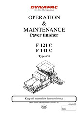 Atlas Copco Dynapac F 141 C Operation & Maintenance Manual