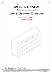 Walker Edison Lee LEEBDCA-T Assembly Instructions Manual