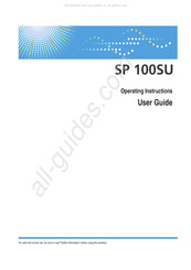 Ricoh Aficio SP 100SU Operating Instructions Manual