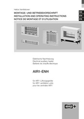 Helios AIR1-ENH Installation And Operating Instructions Manual