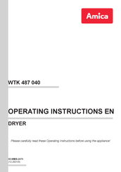 Amica WTK 487 040 Operating Instructions Manual