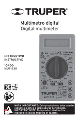 Truper MUT-830 Instruction Manual