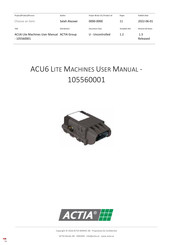 Actia 105560001 User Manual