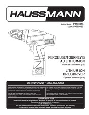 Haussmann PT100116 Operator's Manual