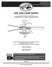 HAMPTON BAY 795-838 Use And Care Manual