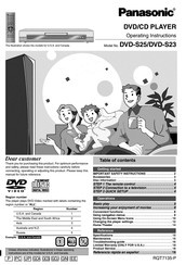 Panasonic DVD-S23 Operating Instructions Manual