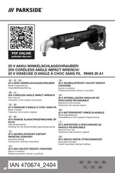 Parkside PAWS 20 A1 User Manual