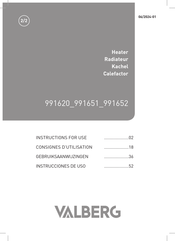 Electro Depot VALBERG 991620 Instructions For Use Manual