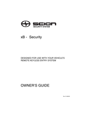 Scion xB-Security Owner's Manual